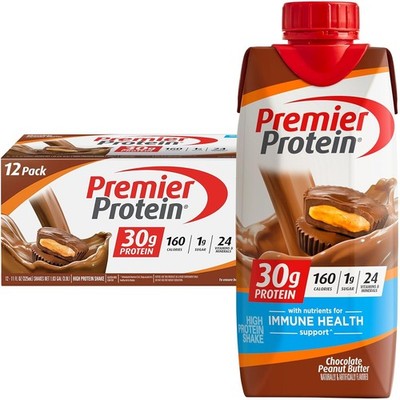 Premier Protein Shake, Chocolate Peanut Butter, 30g Protein,11 fl oz,12ct