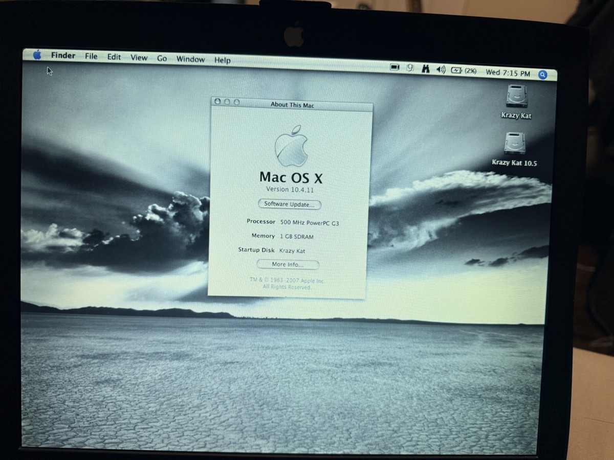 Apple Macintosh PowerBook G3 Pismo M7572, 500MHZ, 1GB, 80GB SSD