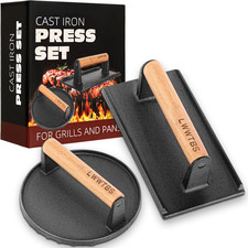 Burger Press Heavy-Duty Cast Iron Smashed Mea...