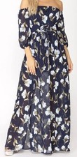 Fashion Nova A Beautiful Creation Floral Maxi Dress — Navy | Size XL