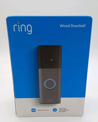 Ring Videotürklingel Alexa Kabel Grey Wired Video Doorbell Retinal 2K Live Gen.2