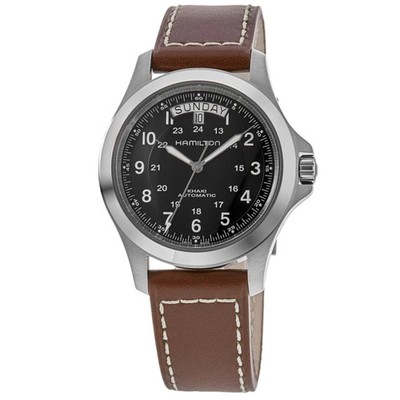 New Hamilton Khaki Field King Auto Black Dial Leather Men's Watch H64455533