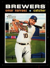 2020 Topps Heritage High Number #595 Omar Narvaez Milwaukee Brewers