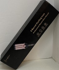 Lanvier Ceramic 3-Barrel Curling Iron For Professional Beach Wave Results