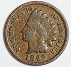 Indian Head Penny Lot of "1" VERY NICE 1897 GOOD OR BETTER°$ FREE SHIPPING $#AA3