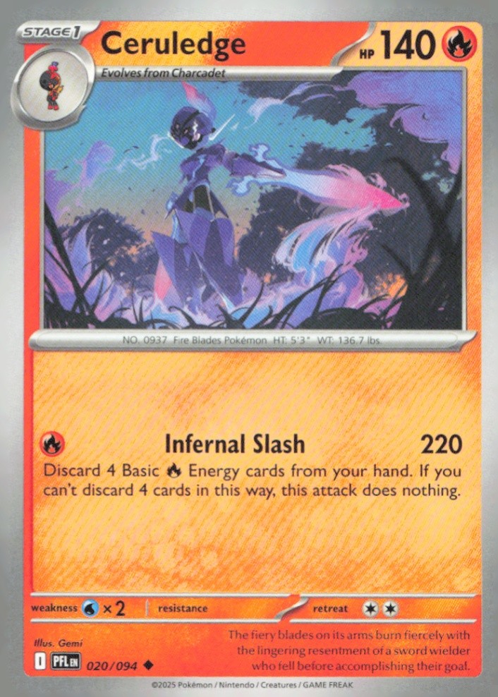 Ceruledge Uncommon ME02: Phantasmal Flames 020/094 NM