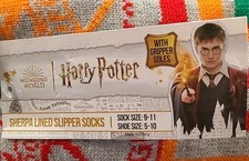 Harry Potter Hogwarts Sherpa Lined Slipper Socks Size 9-11 Shoe 5-10 New T29