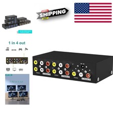 Multi Port RCA Audio Video Splitter 1 Input 4 Output for Home Theater Systems