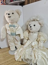 VTG Tilly Collectibles Wedding Bears Bride Groom Artist Taybear 25  appx 1987 New