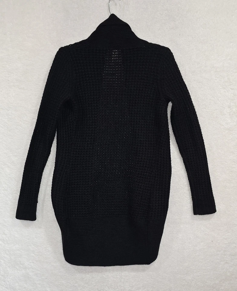 Cárdigan para mujer No Boundaries negro tejido gofre frente abierto manga larga talla M 7-9 Foto 2 de 4