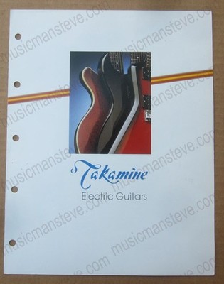 Vintage 1983 TAKAMINE ELECTRIC GUITARS color gate-fold brochure Kaman Music USA