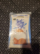 Vintage Just My Size Tummy Control Panty Brief Underwear White 4X Style 0975 NOS