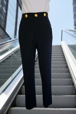 Vintage St. John Dress Pants Ladies Dark Navy Blue/ Black Size 6 Wool Blend.