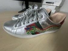 Gucci Aces Embroidered Silver Dragon Men s Sn...