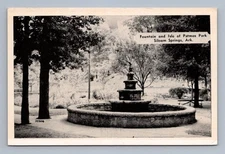 Vintage Arkansas Postcard SILOAM SPRINGS Fountain Isle Patmos Park 1940s