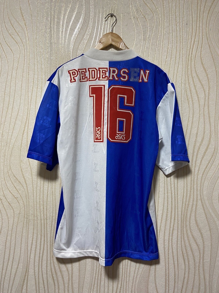 BLACKBURN ROVERS 1996 1998 HOME FOOTBALL SHIRT SOCCER JERSEY ASICS
