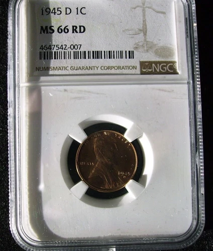 1945-D 1C Lincoln Wheat Cent NGC MS66RD