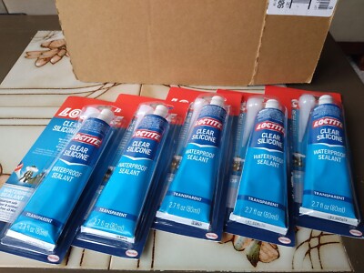 5  Loctite Clear Silicone Waterproof Sealant, 2.7 oz. Tubes.