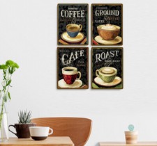 Coffee Cappuccino Espresso Kitchen Wall Art Patent Art Print Set of 4