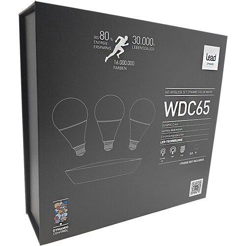 WDC65 3er Set LED Leuchtmittel RGBW Wifi steuerbar E27 Lead Energy 