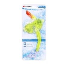 Dolfino Child Latex Free Swim Mask and Snorkel Set with Wideangle View, Yellow