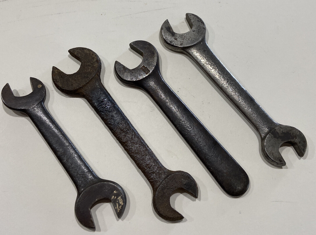 Lot Of (4x) Four Antique Wrenches - Combination and single ~ See