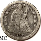1842 Seated Liberty Dime. Early Date.