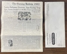 BEYOND RARE 1944 WWII The Evening Bulletin &Envelope Strawbridge & Clothier AUC6