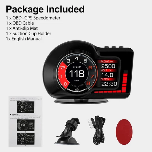 OBD2+GPS for Car Speedometer KM/H MPH Overspeed Alarm Digital HeadUp Display HUD - Picture 9 of 12