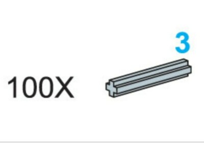 LEGO 2000610 3-Stud Axles 100 pcs. 3er Kreuzachse 4519 hellgrau