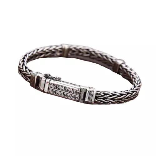 22cm Silver Plated Copper Bangle Bracelet Chain Popular Vintage Jewelry Mens - Picture 3 of 9
