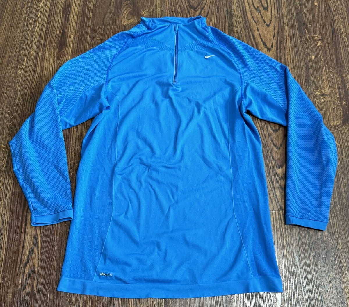 Nike 1/4 Zip Running Jacket Men's 2XL Pullover Long Sleeve Blue