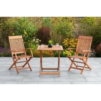 Merxx GartenmöBel Comodoro Set 3Tlg. 2 Klappsessel + 1 Klapptisch Eukalyptusholz