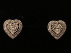 NEW *LOVING* KAY Jewelers Sterling Silver 3 White Diamond Heart Shaped Earrings — photo 3