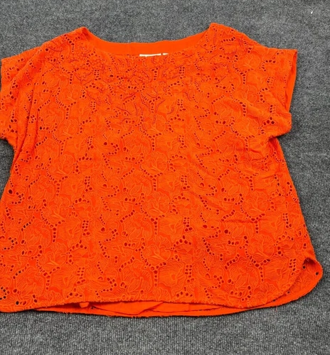Maeve By Antropologie Beaded Lace  Orange Top size 12
