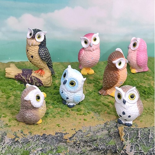 7 Stck. Eule Modell Schreibtisch Dekor Vogel Ornamente Garten Tier Statue Kinder Spielzeug Geschenk - Bild 5 von 12