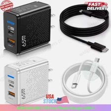 65W GaN USB-C Charger PD Fast Charge for iPhone 15 Xiaomi Samsung QC 3.0 adapter