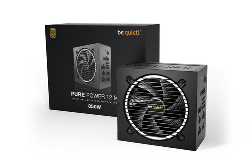 Bądź cichy! 850W Pure Power 12 M zasilacz w pełni modułowy 80+ złoty ATX 3.0 / PCIe 5.0 Pow - Zdjęcie 2 z 4