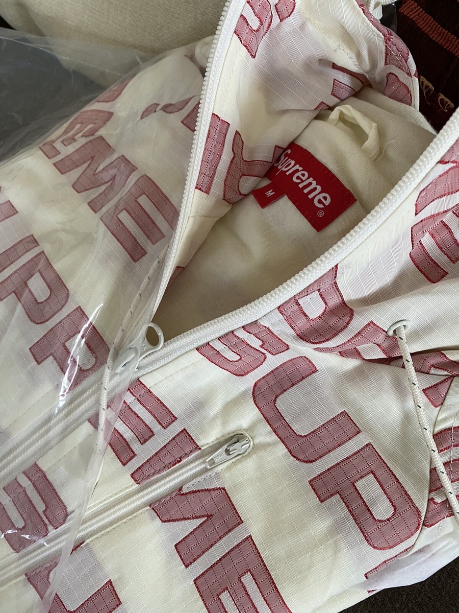Supreme 21FW Logo Ripstop Hooded Track Jacket Natural M in Supreme 21FW Logo Ripstop Hooded Track Jacket Natural M in