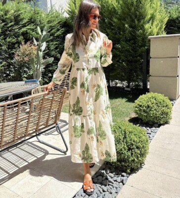 NWT WOMAN SS24 FLORAL PRINT DRESS ZW COLLECTION ECRU | 2183
