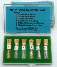 Seiko Bracelet Parts Assortment #1015A ~ 48-pcs Safety Chains Spring Bars & MORE