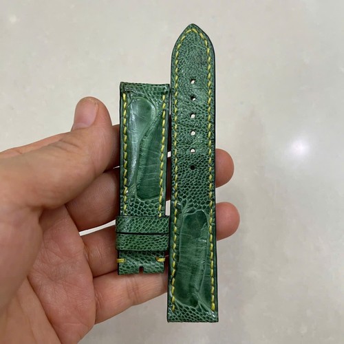 22mm/20mm Padded Green Genuine OSTRICH Leg LEATHER SKIN WATCH STRAP BAND - Picture 9 of 17