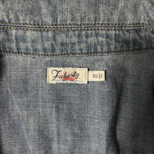 Faherty Sleeveless Utility XS Romper Hemp & Cotton Chambray Indigo Dyed Coastal - Picture 5 of 12