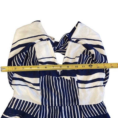 Lulu's Blue and White Striped Tie-Front Womens Strapless Romper Size XS NWT - Picture 12 of 12
