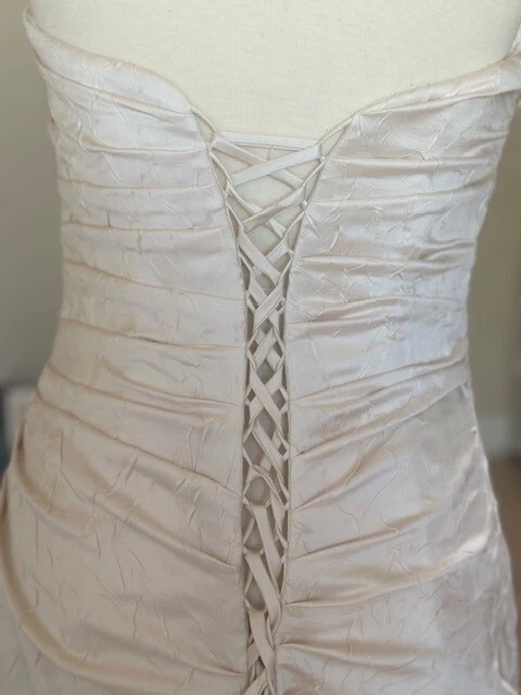 Maggie Sottero MUESTRA Alta Costura Sirena Champaign Corsé Vestido de Boda Talla 4-6 P Foto 4 de 4