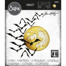 Tim Holtz "MOONLIGHT" Moon Bats Sizzix Thinlits Cutting Dies Halloween 2023