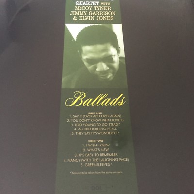 US盤 John Coltrane Quartet / Ballads LP John Coltrane Quartet - Ballads Deluxe Gatefold Edition Vinyl LP