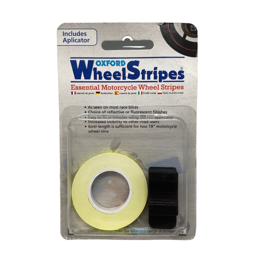 Universal Oxford Motorcycle Wheel Rim Stripes Applicator Yellow 7mm x 6m OF615