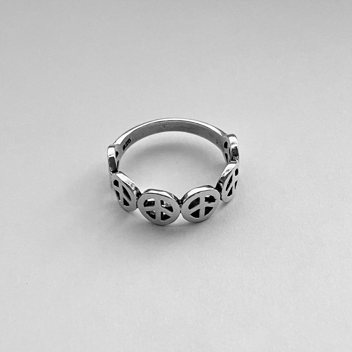 Sterling Silver 6 Peace Sign Ring, Silver Ring, Peace Ring, Love