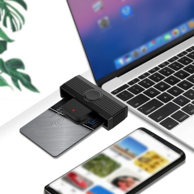 USB C Smart Card-Reader, Adapter CAC Kartenleser für Windows für Android für Mac